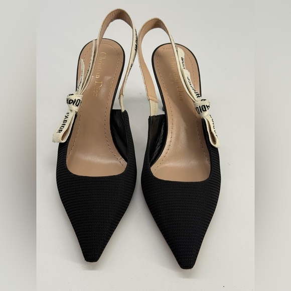 Christian Dior J'adior Slingback Pumps Black Technical Fabric Size 40 - Picture 5 of 10